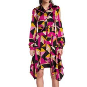 Karl Lagerfeld Paris, button front Satin Dress, size 14, nwt